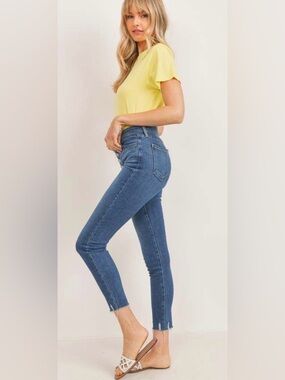 Just Black Denim $88 The Apple Picking Skinny Mid Rise Button Fly Sz 25 stretch